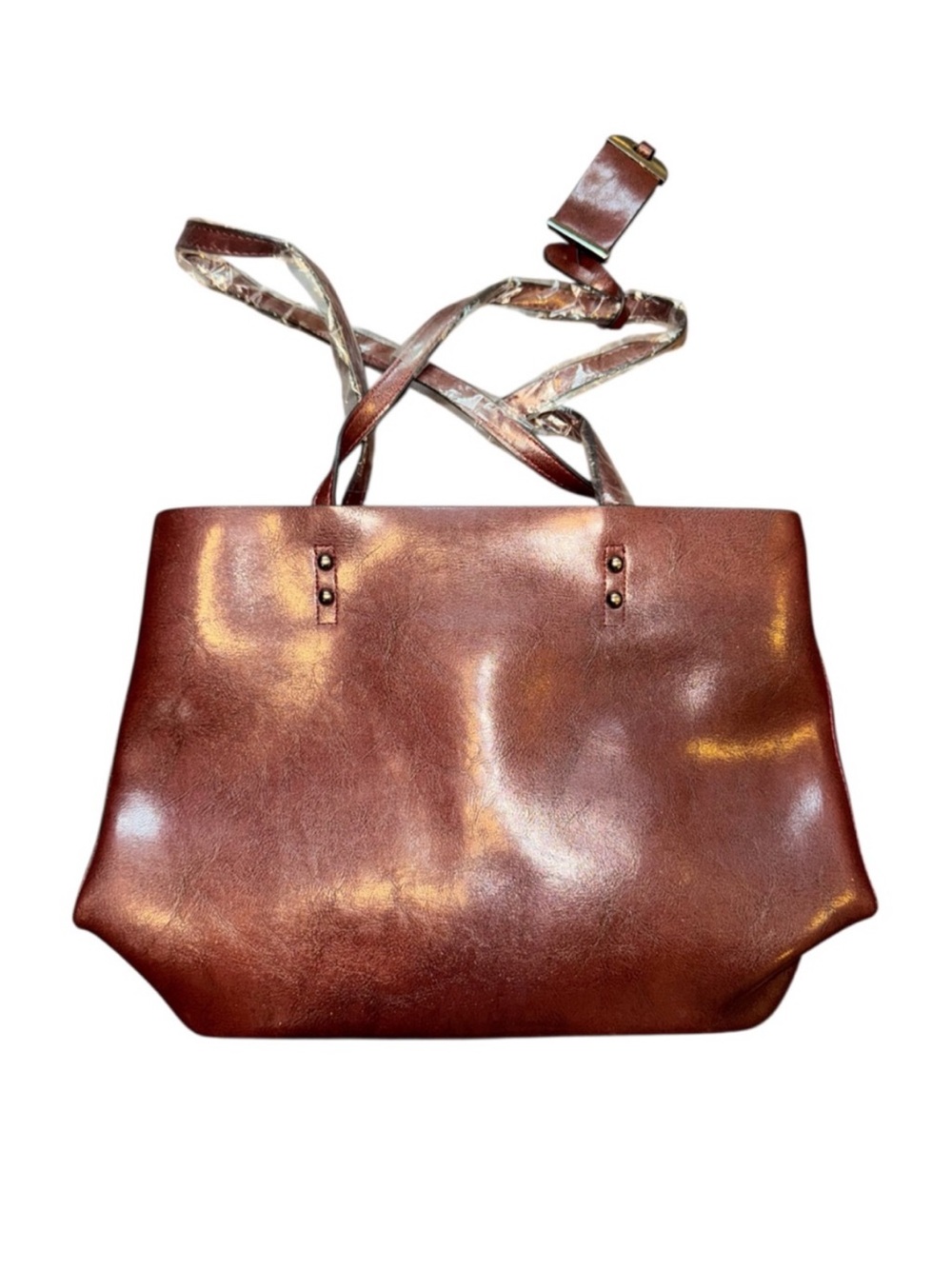 Elegant Brown Leather Tote Bag